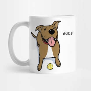 Woof Dog | Big Brown Dog With Tennis Ball Wants To Play Mug